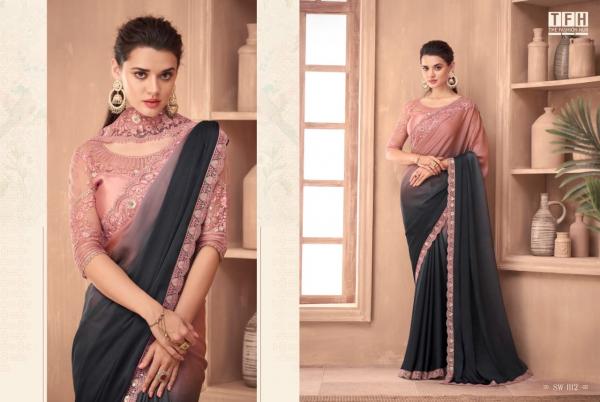 Tfh Sandal Wood 11th Edition Party Wear Silk Saree Collection